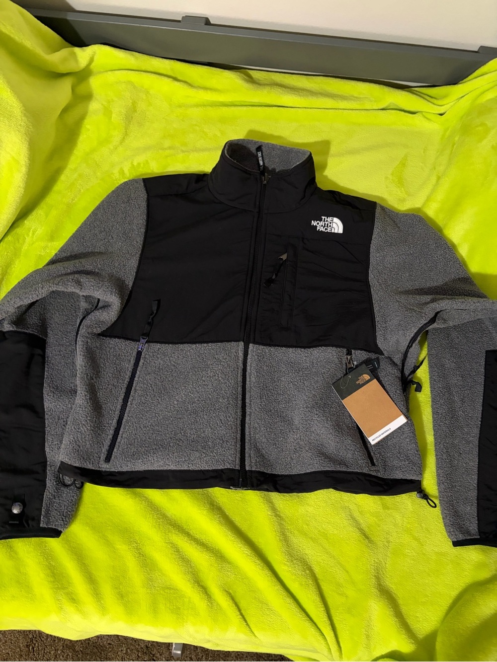 The North Face Gray and Black Denali-Style Fleece Jacket